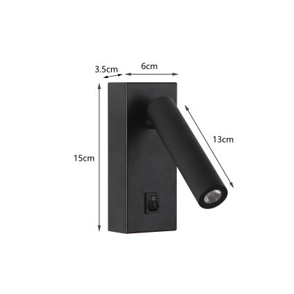 Brilagi - Luce Spot da parete a LED MAYA LED/3W/230V 4000K nero