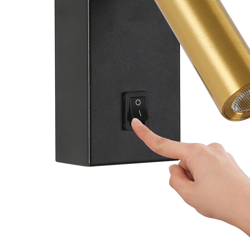 Brilagi - Luce Spot da parete a LED MAYA LED/3W/230V 4000K nero/oro