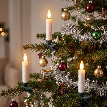 BRILAGI - Luci LED per albero di Natale 10xLED/10xAAA bianche + telecomando