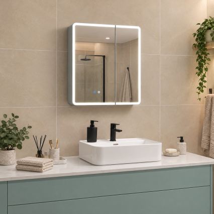 BRILAGI - Mobile da bagno a specchio con retroilluminazione LED NOTO DOUBLE 60x65 cm