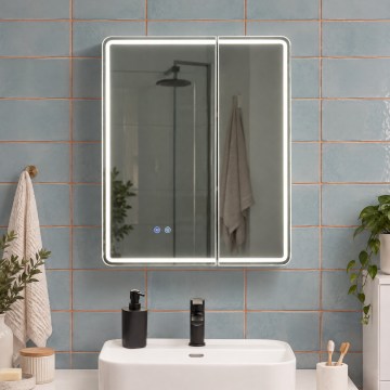 BRILAGI - Mobile da bagno con specchio e illuminazione a LED NOTO DOUBLE 60x70 cm