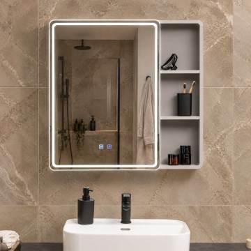 BRILAGI - Mobile da bagno con specchio e illuminazione LED AVOLA SINGLE 75x70 cm