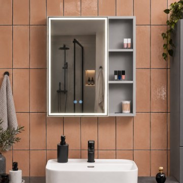BRILAGI - Mobile da bagno con specchio e illuminazione LED NOTO SINGLE 60x65 cm