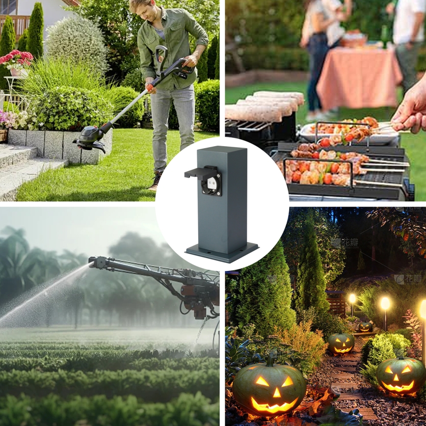 Brilagi - Multipresa verticale da esterno PILLAR 1Z SCHUKO 230V IP44 antracite