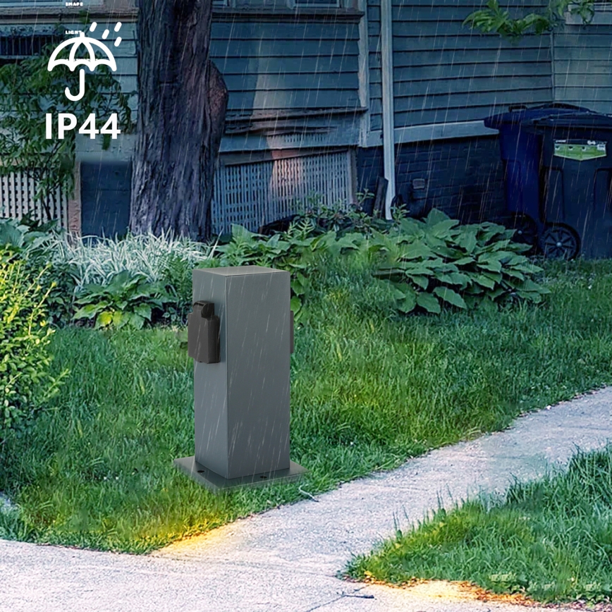 Brilagi - Multipresa verticale da esterno PILLAR 1Z SCHUKO 230V IP44 antracite