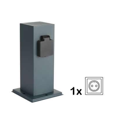 Brilagi - Multipresa verticale da esterno PILLAR 1Z SCHUKO 230V IP44 antracite
