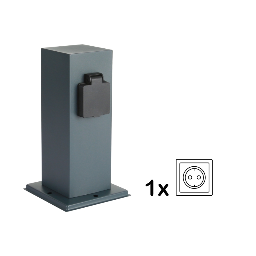 Brilagi - Multipresa verticale da esterno PILLAR 1Z SCHUKO 230V IP44 antracite