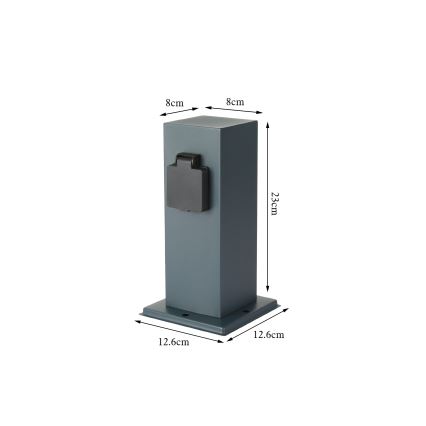 Brilagi - Multipresa verticale da esterno PILLAR 1Z SCHUKO 230V IP44 antracite