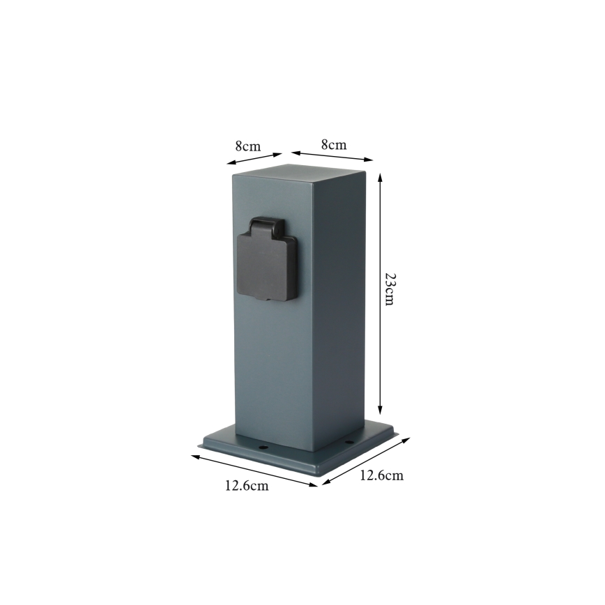 Brilagi - Multipresa verticale da esterno PILLAR 1Z SCHUKO 230V IP44 antracite