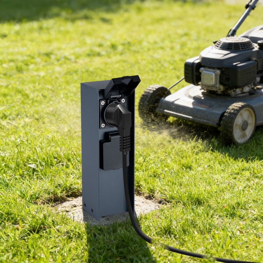 BRILAGI - Multipresa verticale da esterno PILLAR 2Z 230V IP44 antracite