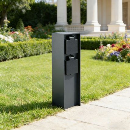 BRILAGI - Multipresa verticale da esterno PILLAR 2Z 230V IP44 antracite