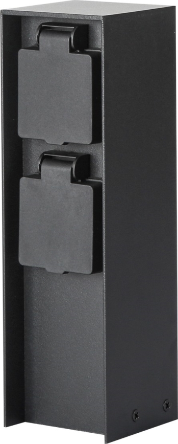 Brilagi - Multipresa verticale da esterno PILLAR 2Z 230V IP44 nero