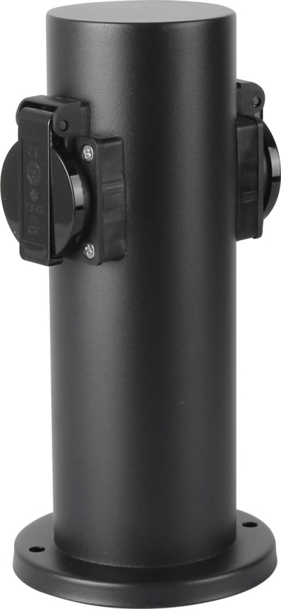 Brilagi - Multipresa verticale da esterno PILLAR 2Z SCHUKO 230V IP44 nero