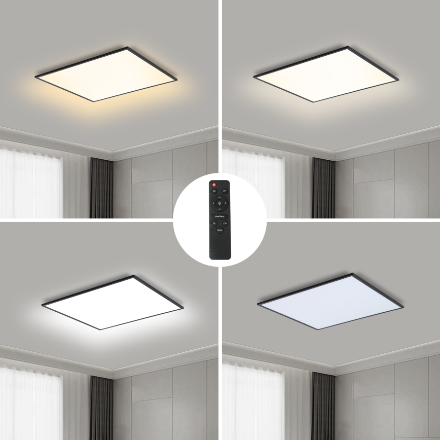 Brilagi - Plafoniera LED dimmerabile SLIMFRAME LED/36W/230V 45x45 cm 3000-6000K nera + telecomando