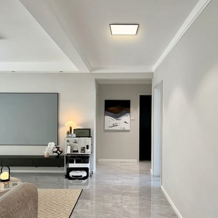 Brilagi - Plafoniera LED dimmerabile SLIMFRAME LED/36W/230V 45x45 cm 3000-6000K nera + telecomando