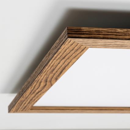 Brilagi - Plafoniera LED dimmerabile SLIMFRAME WOOD LED/58W/230V 64x64 cm 3000-6000K marrone + telecomando