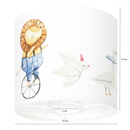 BRILAGI - Paralume universale BOBO E27 diam. 15 cm bianco/animaletti