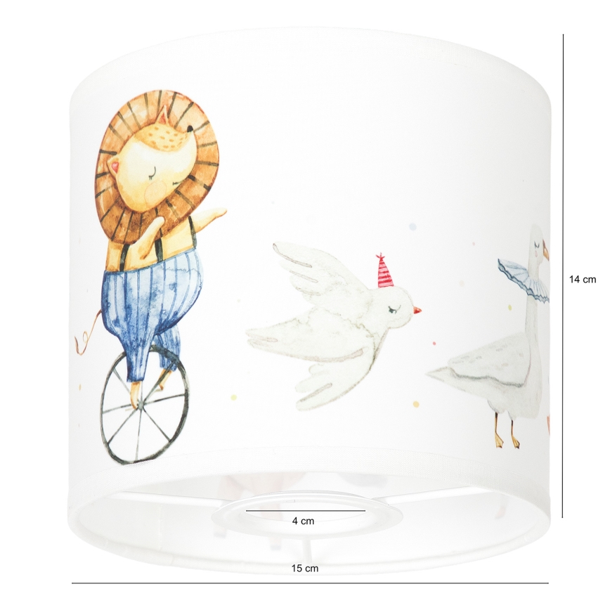 BRILAGI - Paralume universale BOBO E27 diam. 15 cm bianco/animaletti