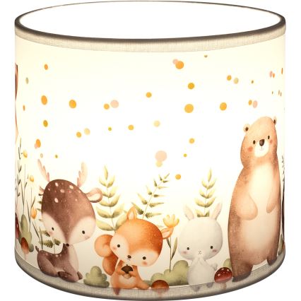 Brilagi - Paralume universale BOBO E27, diametro 15 cm, bianco con decorazioni a tema animali