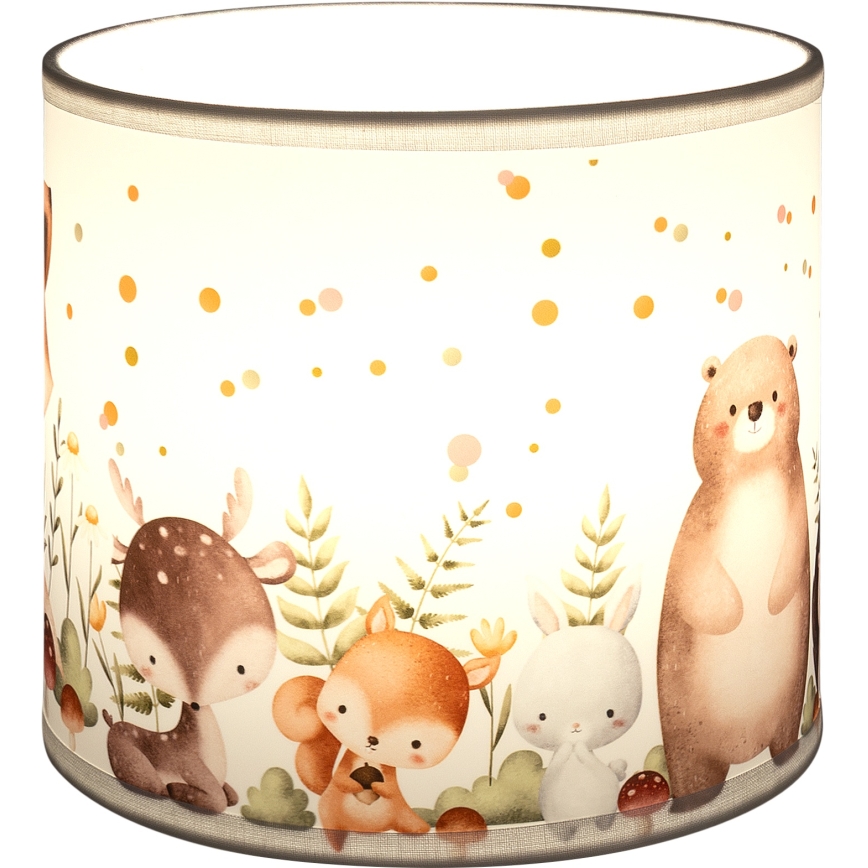 Brilagi - Paralume universale BOBO E27, diametro 15 cm, bianco con decorazioni a tema animali