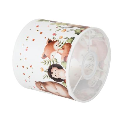 BRILAGI - Paralume universale BOBO E27, diametro 15 cm, bianco con decorazioni a tema animali