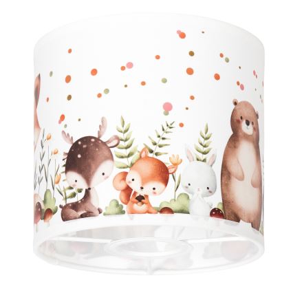 BRILAGI - Paralume universale BOBO E27, diametro 15 cm, bianco con decorazioni a tema animali