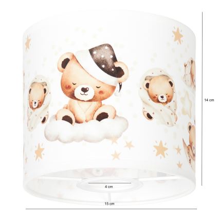 BRILAGI - Paralume universale BOBO E27, diametro 15 cm, bianco/orsetti