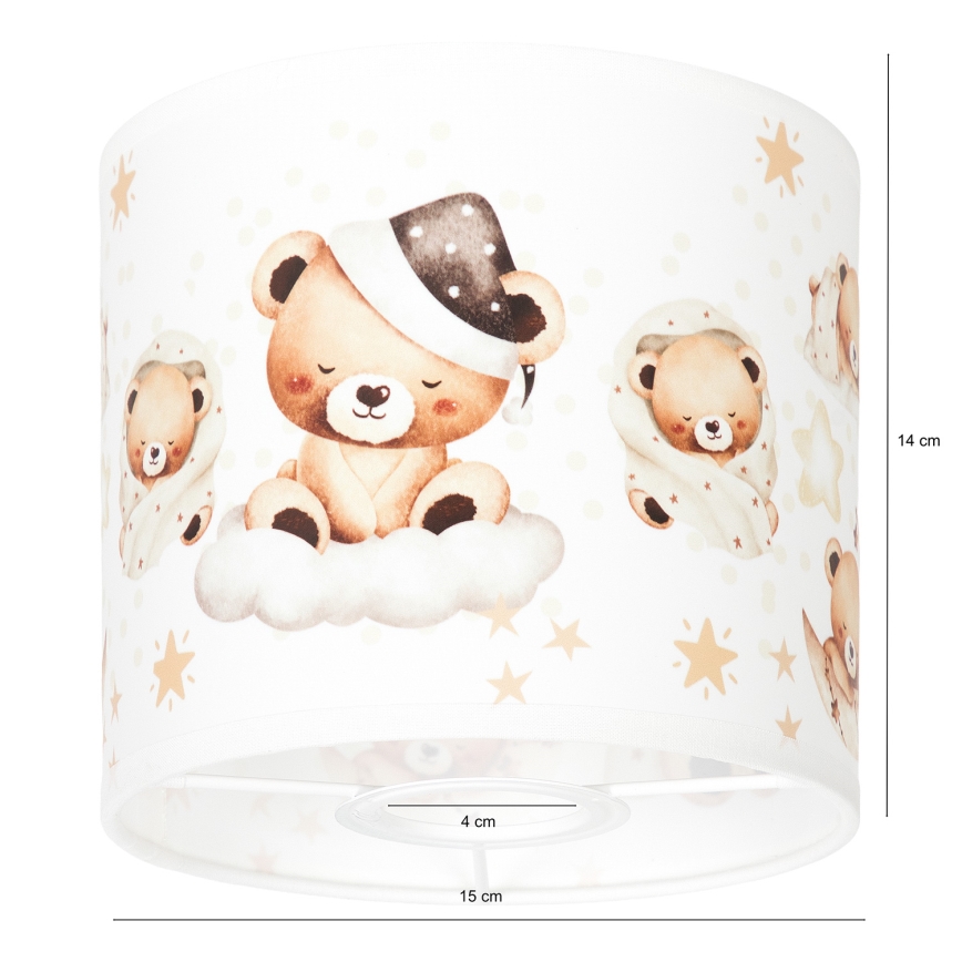 BRILAGI - Paralume universale BOBO E27, diametro 15 cm, bianco/orsetti