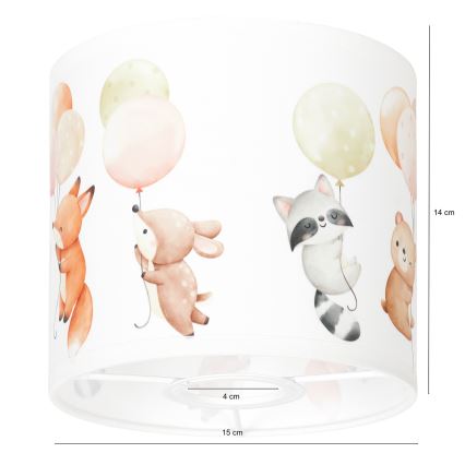 BRILAGI - Paralume universale BOBO E27 Ø 15 cm bianco/animaletti