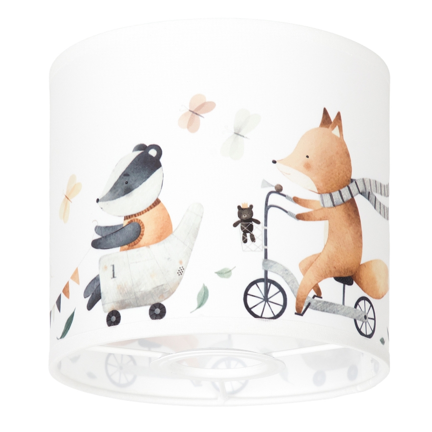 BRILAGI - Paralume universale BOBO E27 Ø 15 cm bianco/animaletti