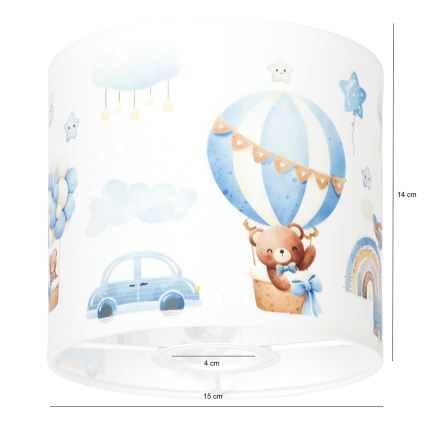BRILAGI - Paralume universale BOBO E27 Ø 15 cm bianco/blu con orsetti