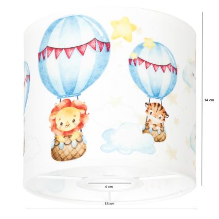 BRILAGI - Paralume universale BOBO E27 Ø 15 cm, bianco con motivo animaletti