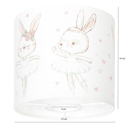 BRILAGI - Paralume universale BOBO E27 Ø 15 cm bianco/coniglietti