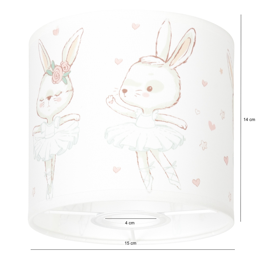 BRILAGI - Paralume universale BOBO E27 Ø 15 cm bianco/coniglietti
