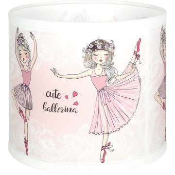 Brilagi - Paralume universale BOBO E27 Ø 15 cm bianco/rosa/con motivo a ballerine