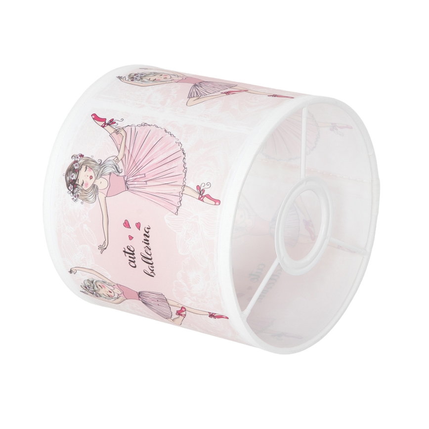 BRILAGI - Paralume universale BOBO E27 Ø 15 cm bianco/rosa/con motivo a ballerine