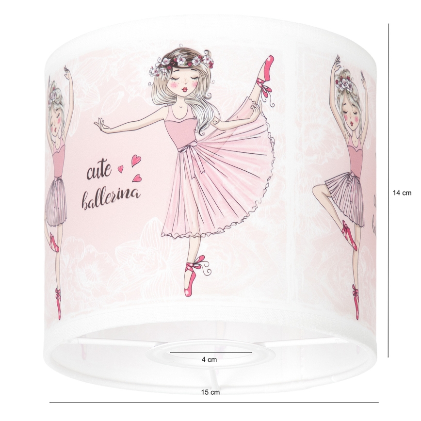 BRILAGI - Paralume universale BOBO E27 Ø 15 cm bianco/rosa/con motivo a ballerine