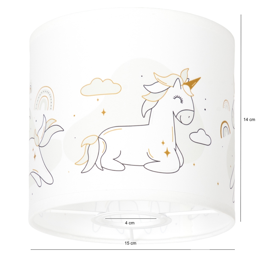 BRILAGI - Paralume universale BOBO E27 Ø 15 cm bianco/unicorni