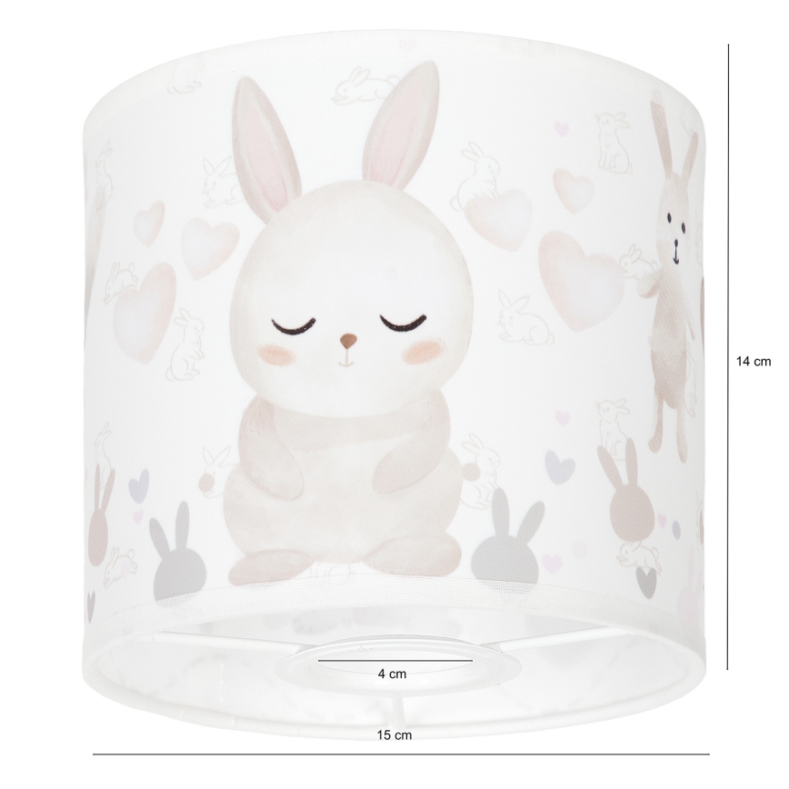 BRILAGI - Paralume universale BOBO per E27 Ø 15 cm bianco/coniglietti