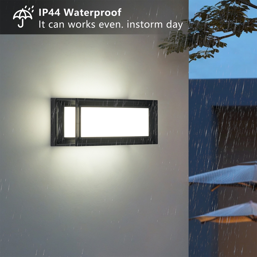 Brilagi - Applique da esterno LED PARKER LED/12W/230V 3000/4500/6000K nero IP44