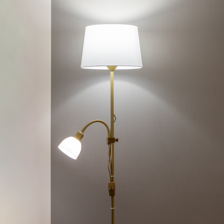 Brilagi - Piantana CERIA 1xE27/100W/230V + 1xE14/25W dorata/bianca