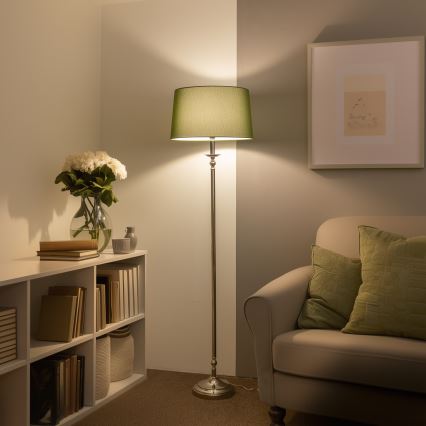 Brilagi - Piantana LED CERIA 1xE27/60W/230V Ø 45 cm cromo lucido/verde