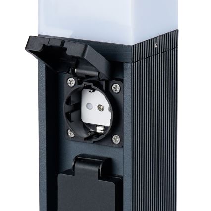 Brilagi - Lampada da esterno con 2 prese SCHUKO PILLAR 1xG9/11W/230V IP44 antracite