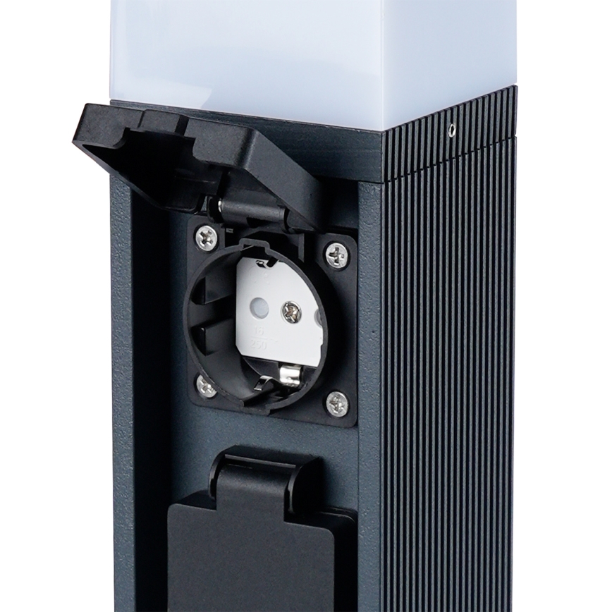Brilagi - Lampada da esterno con 2 prese SCHUKO PILLAR 1xG9/11W/230V IP44 antracite