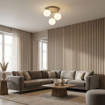 Brilagi - Plafoniera 3xE27/60W/230V beige/oro