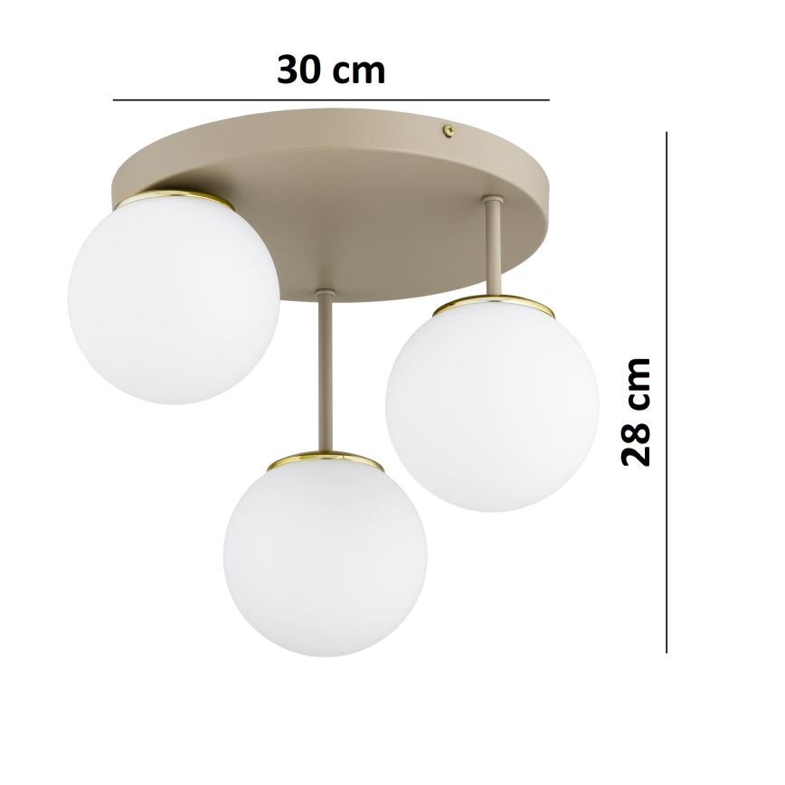 Brilagi - Plafoniera 3xE27/60W/230V beige/oro