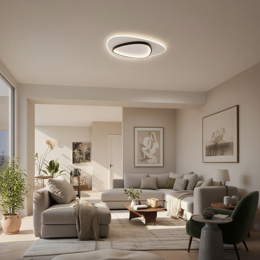 Brilagi - Plafoniera LED dimmerabile FLARE LED/70W/230V 3000-6000K 55x55 cm bianco/nero + telecomando