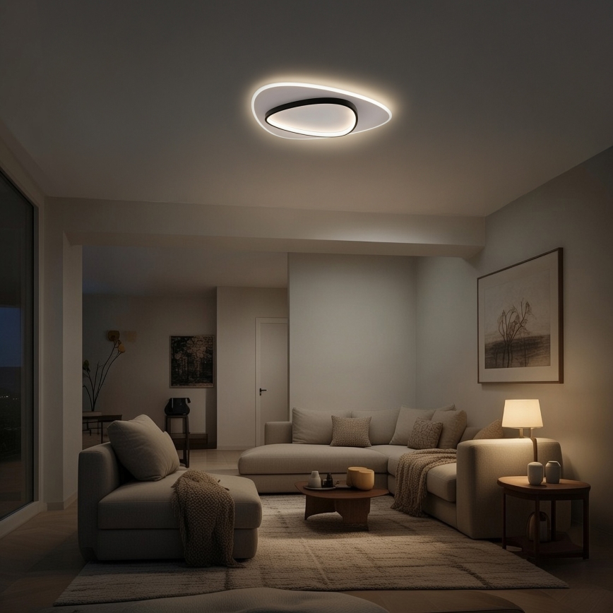 Brilagi - Plafoniera LED dimmerabile FLARE LED/70W/230V 3000-6000K 55x55 cm bianco/nero + telecomando