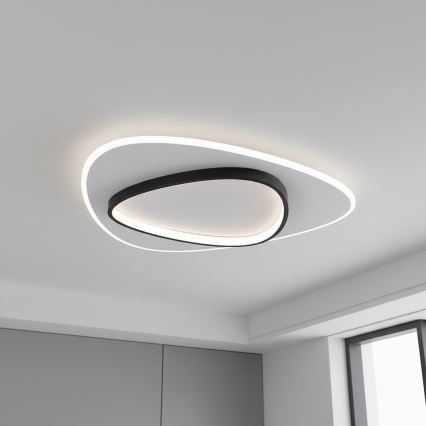 Brilagi - Plafoniera LED dimmerabile FLARE LED/70W/230V 3000-6000K 55x55 cm bianco/nero + telecomando