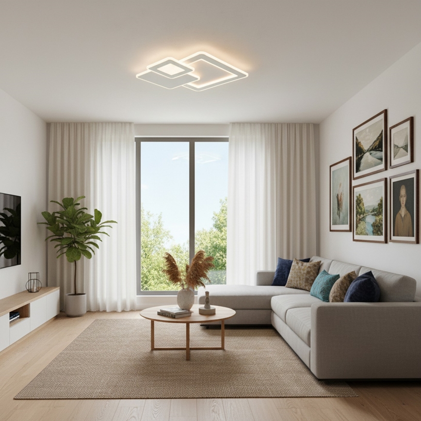 Brilagi - Plafoniera LED dimmerabile MODERN LED/93W/230V 3000-6000K 48,5x48,5 cm + telecomando